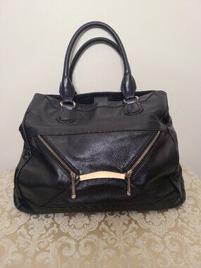 Rian Large Black Leather Purse/Bag